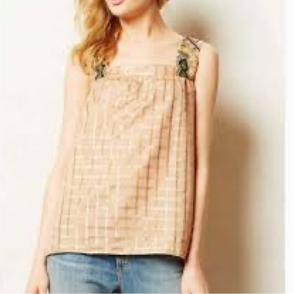 Anthropologie Vineet Bahl embroidered strap top.‎ Never worn